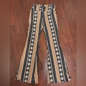 Multi-coloured flared boho leggings